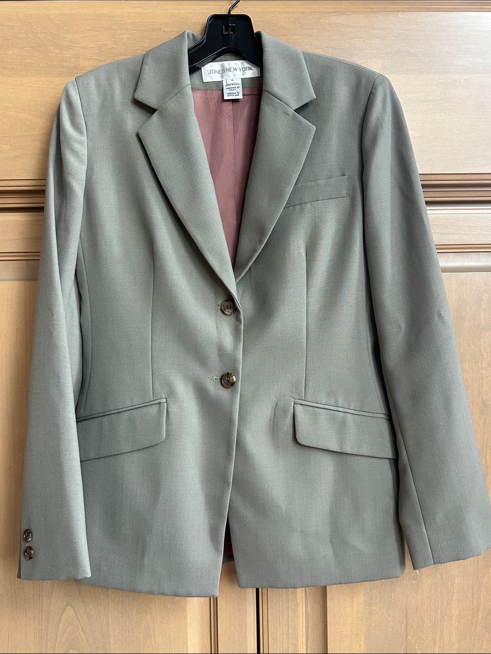 Vintage new Jones New York wool blend Taupe Single-Breasted Blazer
